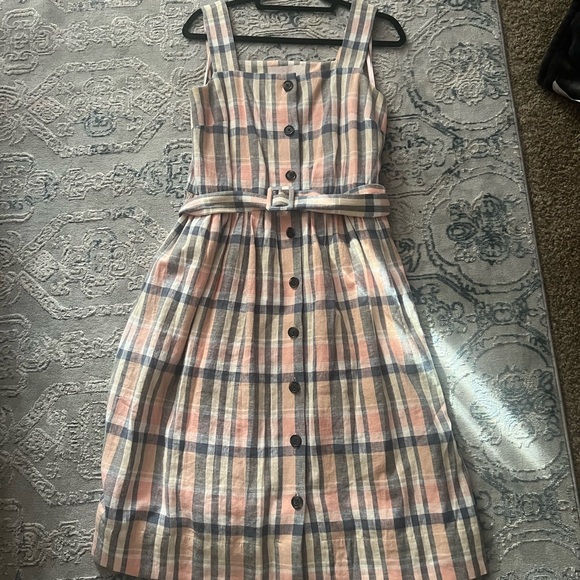 Gal Meets Glam Dresses & Skirts - Plaid Sleeveless Dress with Belt